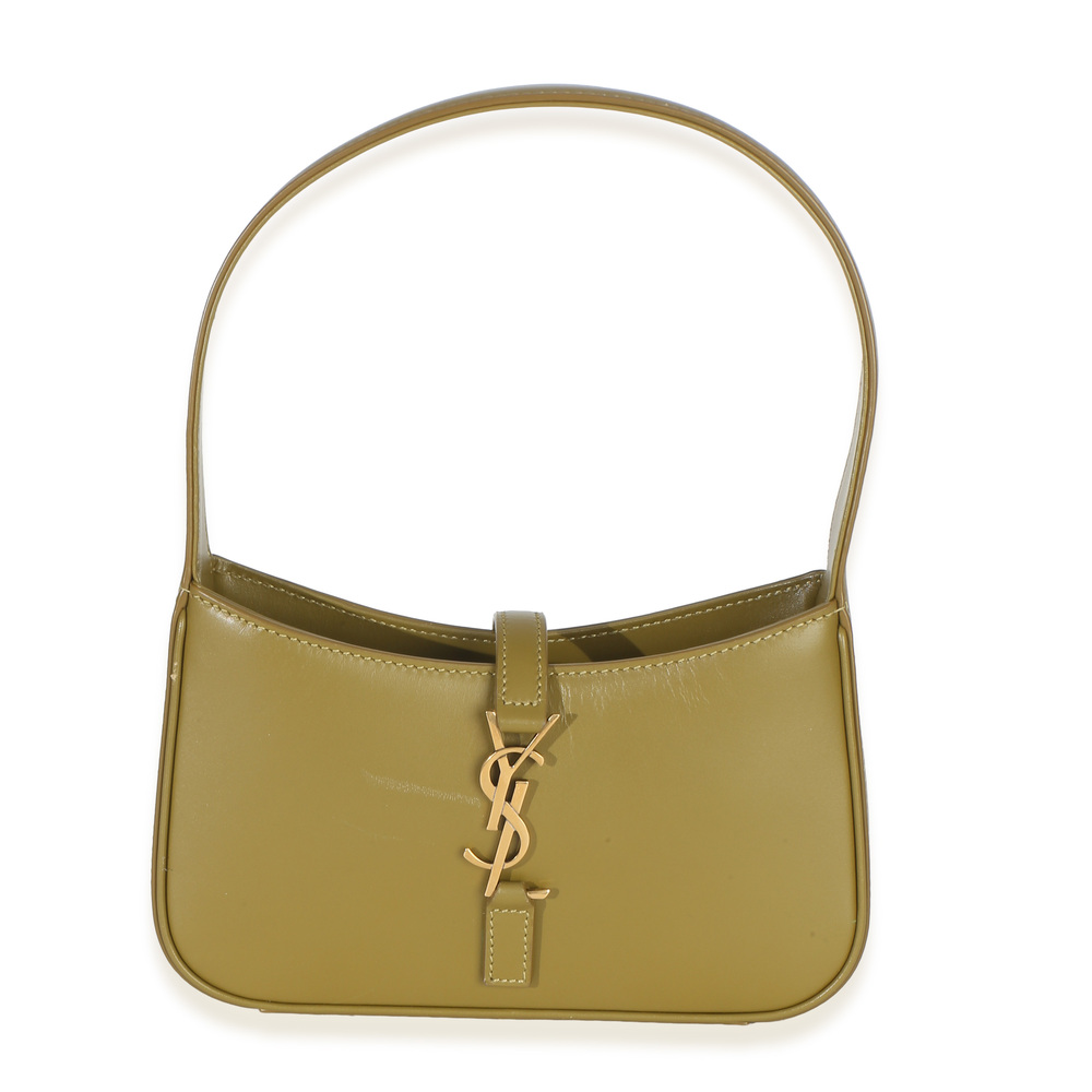 Saint Laurent Olive Smooth Calfskin Mini Le 5 A 7 Hobo